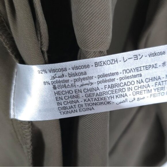 NWT ZARA Viscose Blend Ruffle Peplum Army Green Jacket Open Front 4968/068/M - Picture 13 of 14